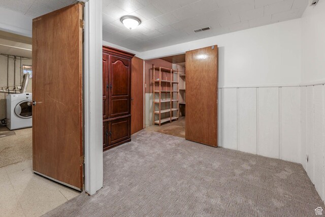 263 E 1350 N, Bountiful, UT 84010 - unfurnished bedroom with washer / dryer, a wainscoted wall, and a decorative wall