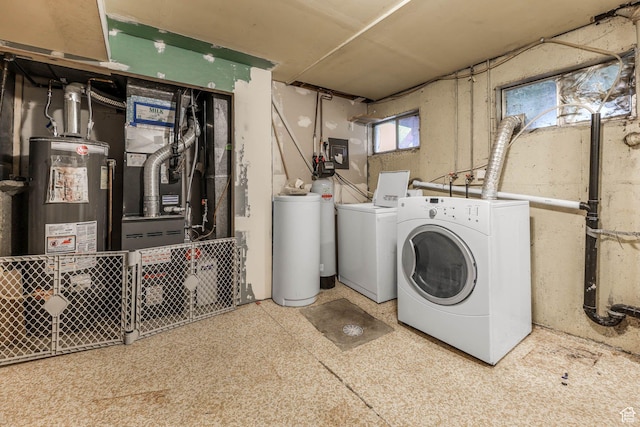 263 E 1350 N, Bountiful, UT 84010 - laundry area featuring washer and clothes dryer, water heater, and heating unit