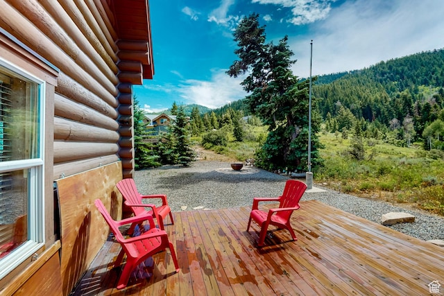 450 Crestview Dr, Summit Park, UT 84098 - wooden terrace with a forest view