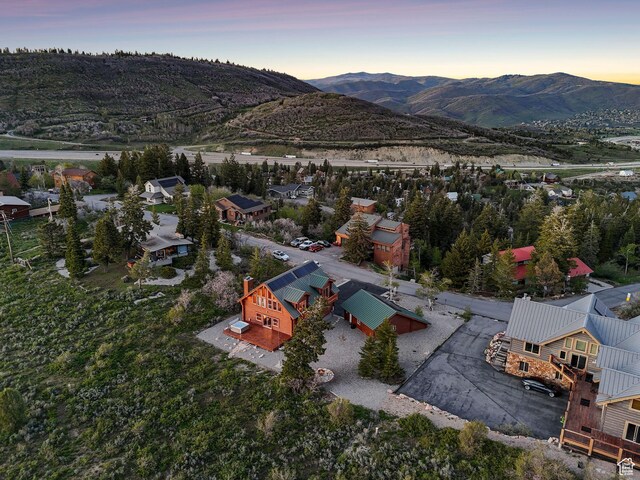 450 Crestview Dr, Summit Park, UT 84098 - aerial view at dusk of a residential view and a mountain view