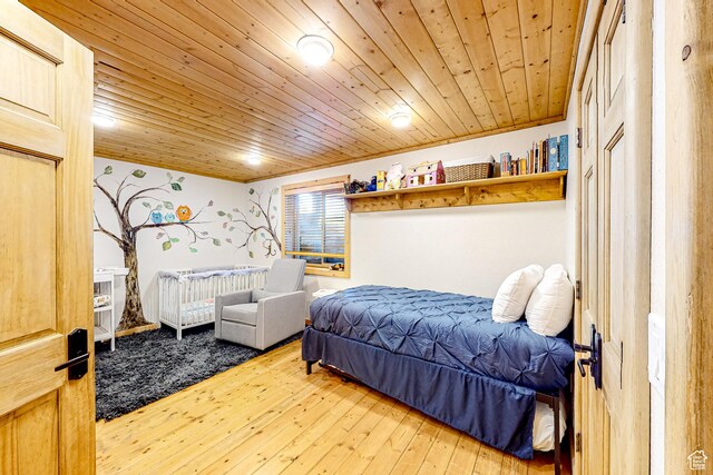 450 Crestview Dr, Summit Park, UT 84098 - bedroom with hardwood / wood-style flooring and wood ceiling