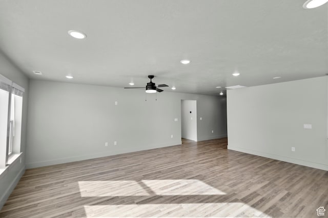 516 S 1580 W Unit 130, Logan, UT 84321 - empty room with recessed lighting, a ceiling fan, light wood-type flooring, and baseboards
