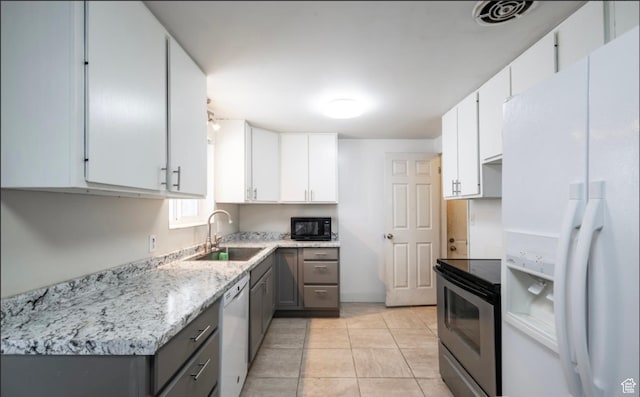 463 Vine St, Clearfield, UT 84015 - kitchen with white appliances, a sink, gray cabinets, and white cabinetry