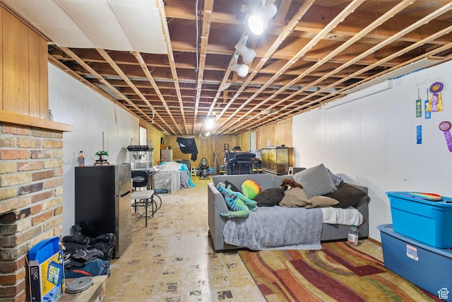 3466 W 4305 S, West Valley City, UT 84119 - unfinished basement with freestanding refrigerator