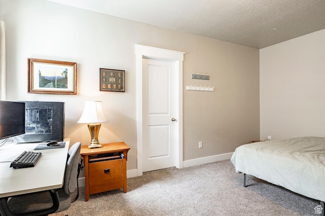 10352 S Sturgeon Dr W, South Jordan, UT 84009 - carpeted bedroom with baseboards, an office area, and a textured ceiling
