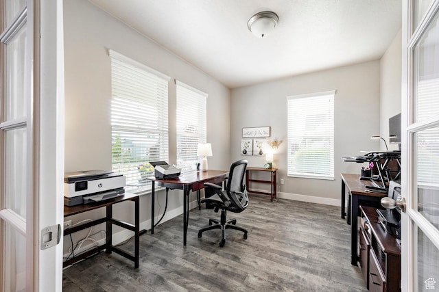 10352 S Sturgeon Dr W, South Jordan, UT 84009 - office area featuring wood finished floors, plenty of natural light, and baseboards
