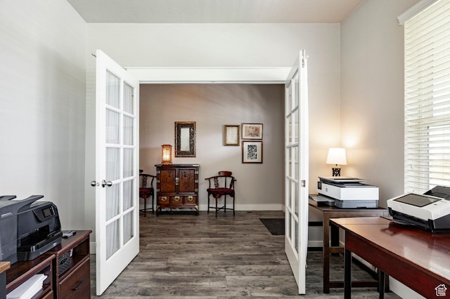 10352 S Sturgeon Dr W, South Jordan, UT 84009 - home office featuring french doors and dark wood-style flooring