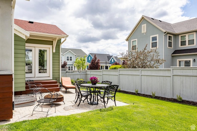 10352 S Sturgeon Dr W, South Jordan, UT 84009 - view of yard with a patio and a residential view