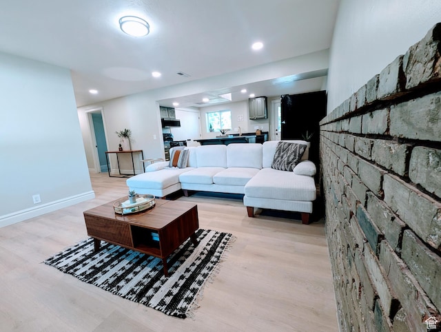 1391 E Mccormick Way, Cottonwood Heights, UT 84121 - living room with light wood finished floors, recessed lighting, and baseboards
