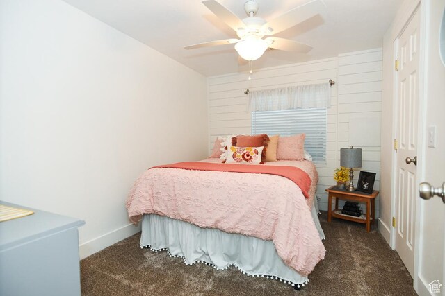 3155 S Autumn Blaze Cv W, West Valley City, UT 84128 - bedroom with carpet flooring, a ceiling fan, and baseboards