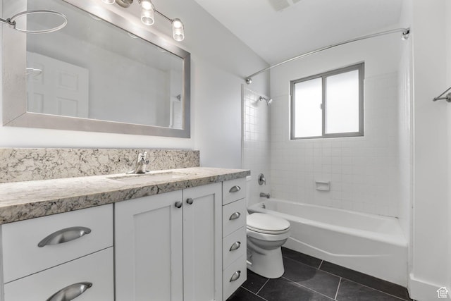 1298 S 500 E, Kaysville, UT 84037 - full bathroom featuring tile patterned flooring, vanity, toilet, and shower / washtub combination