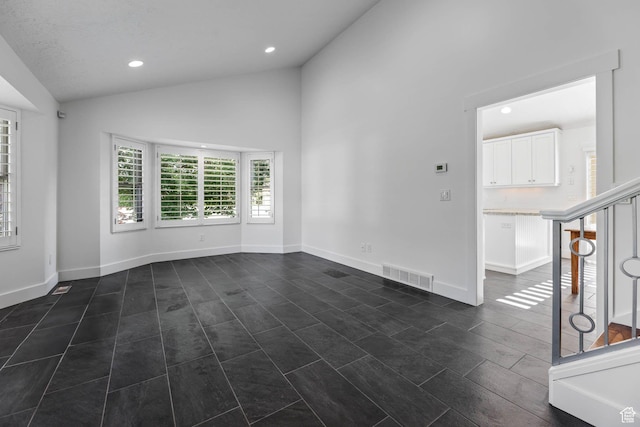 1298 S 500 E, Kaysville, UT 84037 - unfurnished room with lofted ceiling, recessed lighting, and baseboards