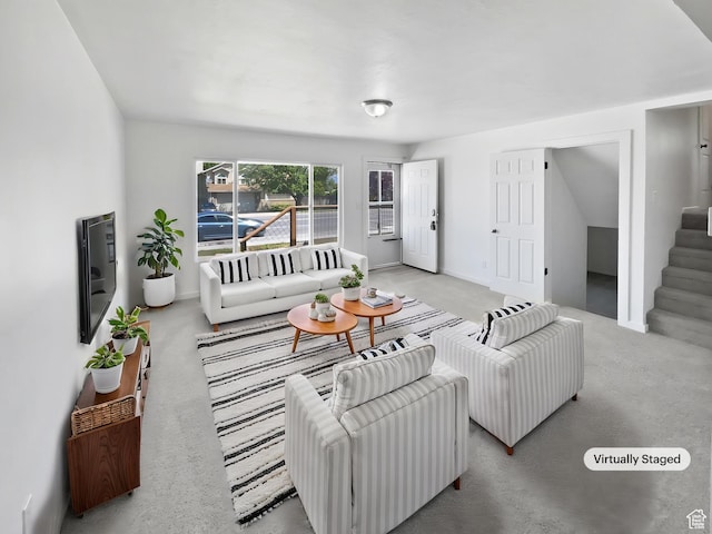 2959 W 1300 N, Clinton, UT 84015 - carpeted living room with stairs