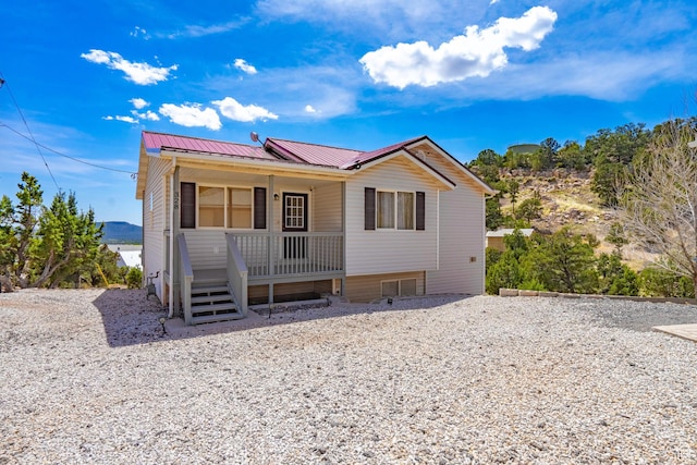 328 Hillcrest Cir, Central, UT 84722 - ranch-style house featuring covered porch and metal roof