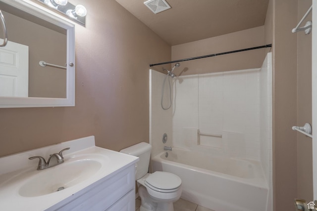 328 Hillcrest Cir, Central, UT 84722 - bathroom featuring toilet, vanity, washtub / shower combination, and tile patterned floors