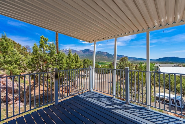 328 Hillcrest Cir, Central, UT 84722 - wooden terrace with a mountain view