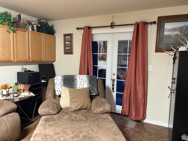 328 Hillcrest Cir, Central, UT 84722 - living room with french doors and baseboards