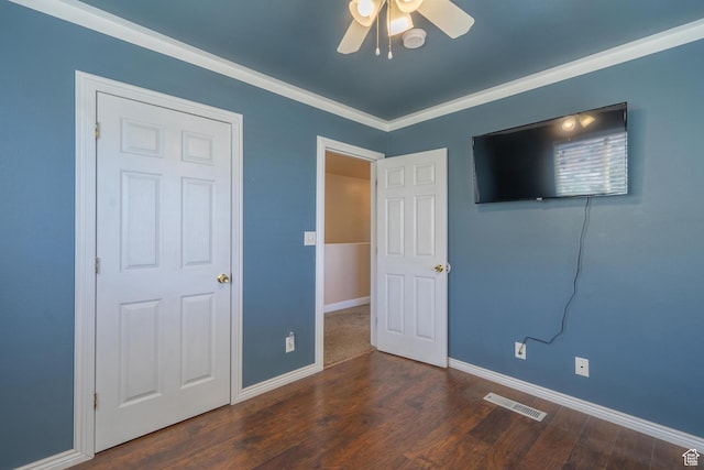 328 Hillcrest Cir, Central, UT 84722 - unfurnished bedroom with baseboards, wood finished floors, and ceiling fan
