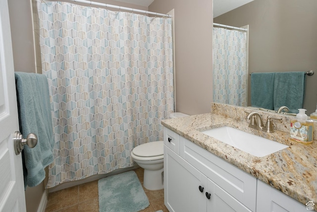 161 S 2775 W, West Point, UT 84015 - full bath with toilet, tile patterned floors, vanity, and curtained shower