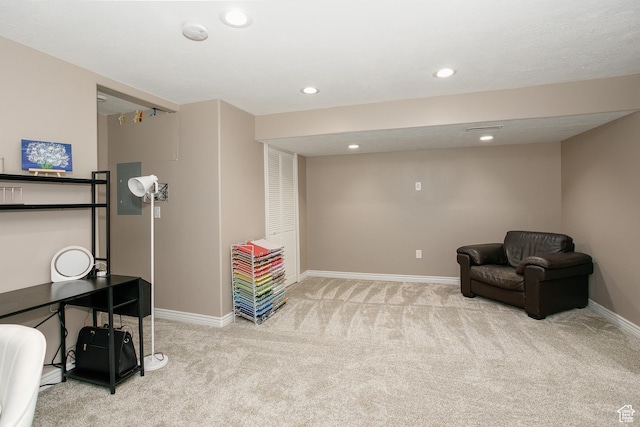 161 S 2775 W, West Point, UT 84015 - living area with light carpet, baseboards, and recessed lighting
