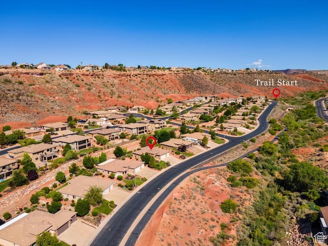 8 S Arroyo Dr, St George, UT 84790 - aerial overview of property's location with nearby suburban area and a mountainous background