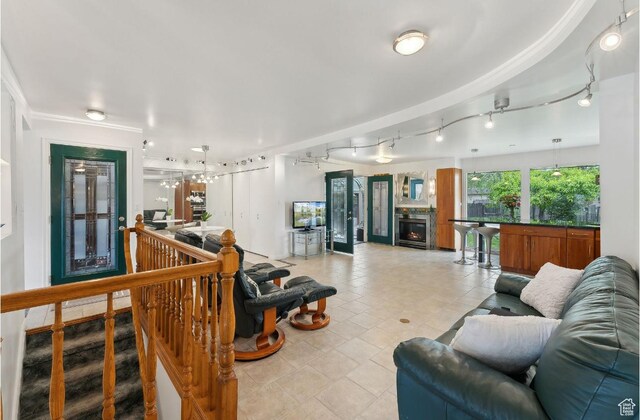 635 E Pioneer Ave S, Sandy, UT 84070 - living area featuring rail lighting and light tile patterned floors
