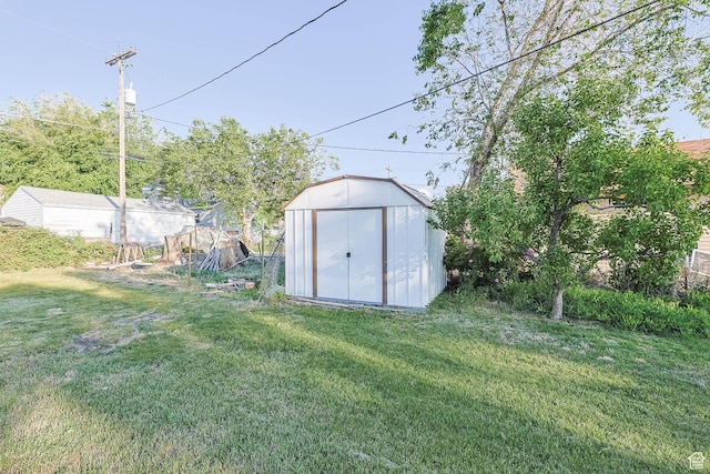 view of shed