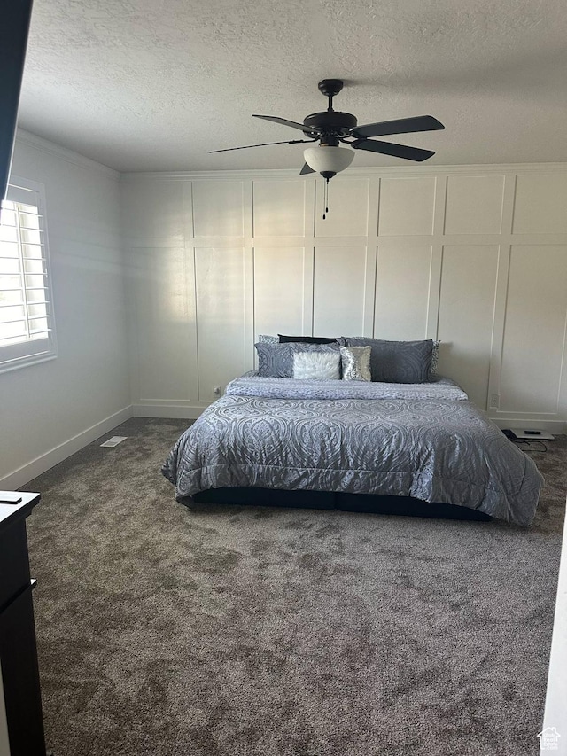 1783 E 2000 S, Naples, UT 84078 - bedroom featuring carpet, a textured ceiling, ceiling fan, and baseboards