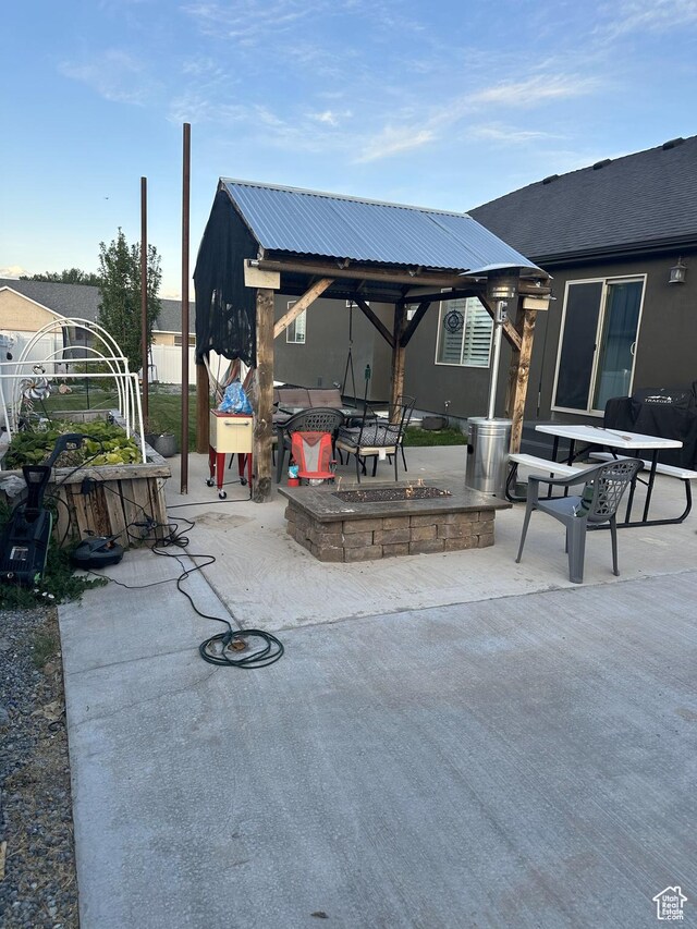 1783 E 2000 S, Naples, UT 84078 - view of patio / terrace featuring a fire pit and a gazebo
