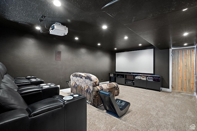 667 W Aspen Hills Blvd N, Saratoga Springs, UT 84045 - carpeted cinema room with baseboards and recessed lighting