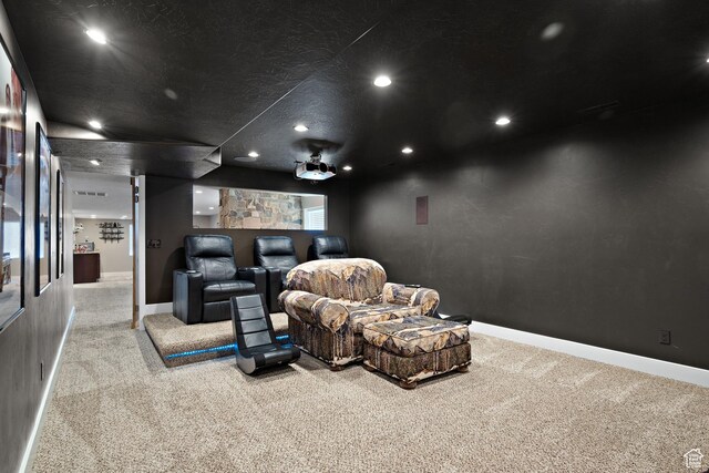 667 W Aspen Hills Blvd N, Saratoga Springs, UT 84045 - carpeted cinema room featuring recessed lighting and baseboards