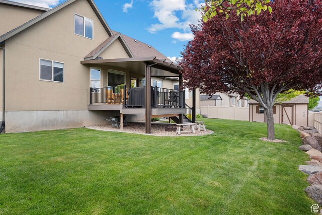 667 W Aspen Hills Blvd N, Saratoga Springs, UT 84045 - rear view of property featuring a deck and stucco siding
