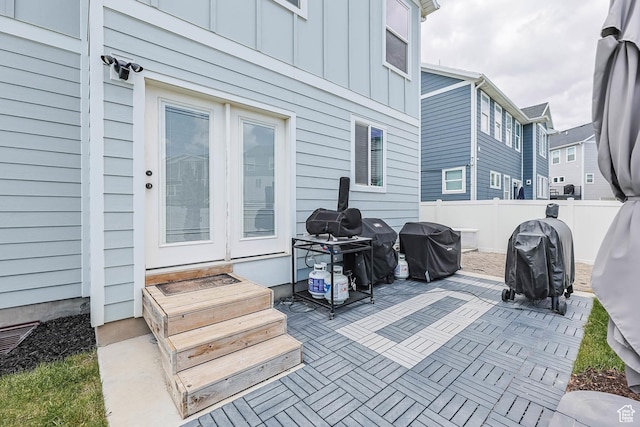 7886 N Bridleway Rd, Eagle Mountain, UT 84005 - view of patio featuring grilling area and entry steps
