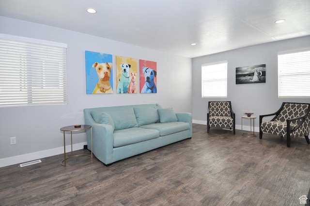 5213 W Courtly Ln, Herriman, UT 84096 - living area with baseboards, recessed lighting, and wood finished floors
