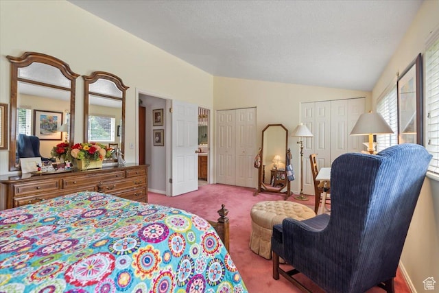 1154 N 700 W, Centerville, UT 84014 - bedroom with multiple closets, carpet flooring, lofted ceiling, and baseboards
