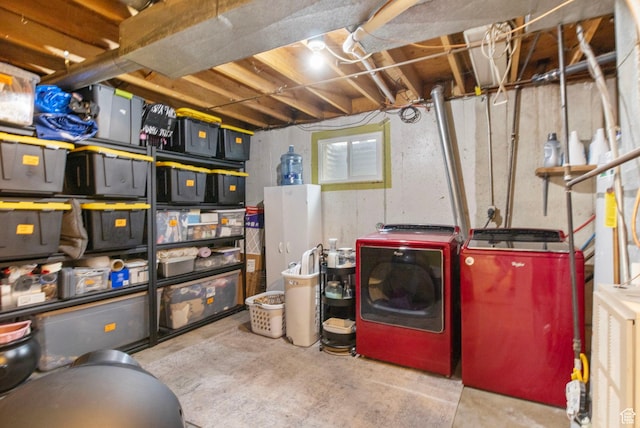 8316 S Carmen Ct E, Sandy, UT 84070 - unfinished basement featuring washing machine and clothes dryer