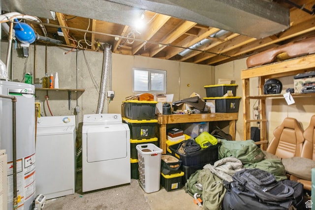 8316 S Carmen Ct E, Sandy, UT 84070 - below grade area featuring gas water heater and independent washer and dryer