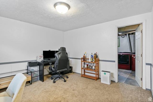 8316 S Carmen Ct E, Sandy, UT 84070 - carpeted office space featuring a textured ceiling and washer / dryer