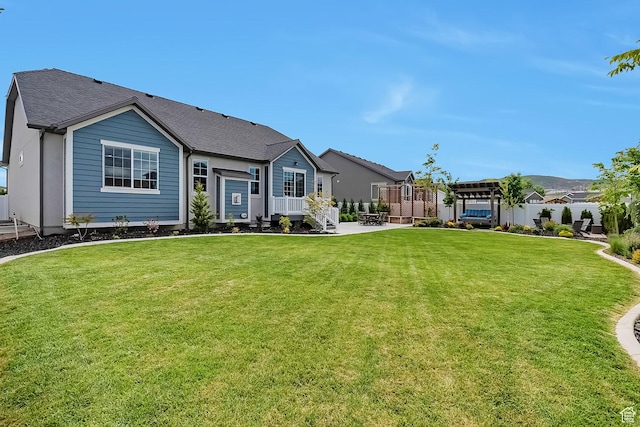 3864 W Safflower Dr, Lehi, UT 84043 - view of front of home featuring a patio area, a pergola, and roof with shingles