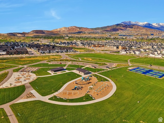 3864 W Safflower Dr, Lehi, UT 84043 - aerial view of residential area featuring mountains