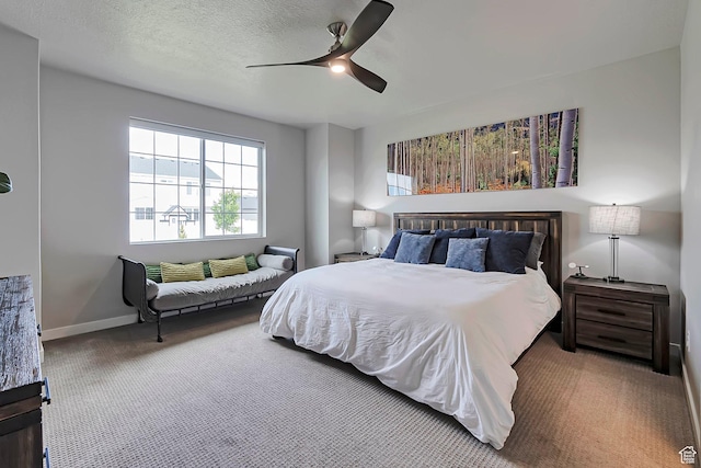 3864 W Safflower Dr, Lehi, UT 84043 - bedroom with carpet flooring, ceiling fan, and baseboards