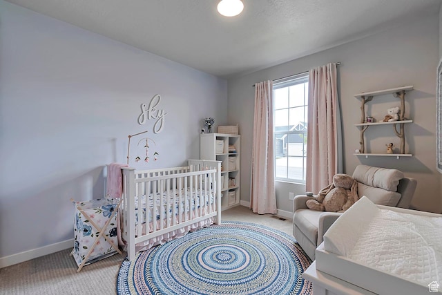 3864 W Safflower Dr, Lehi, UT 84043 - carpeted bedroom featuring baseboards and a nursery area