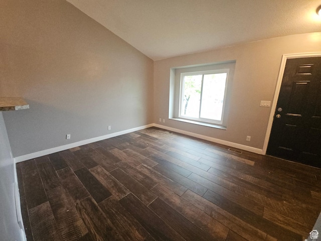 417 W 225 N, Clearfield, UT 84015 - spare room with lofted ceiling, dark wood finished floors, and baseboards