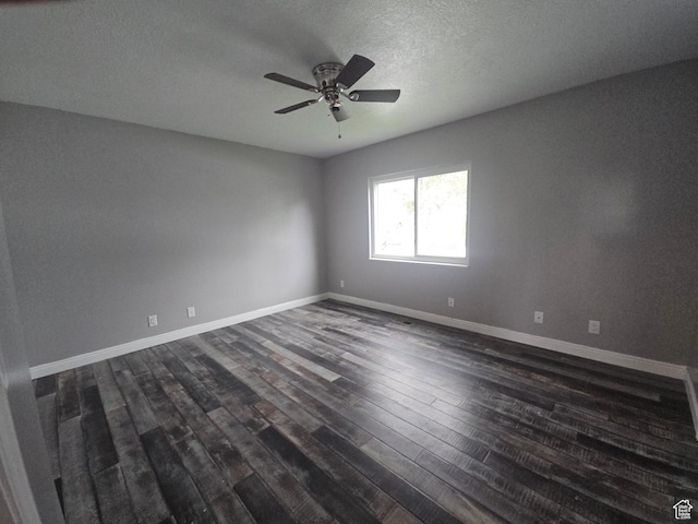 417 W 225 N, Clearfield, UT 84015 - unfurnished room featuring dark wood-type flooring, a ceiling fan, baseboards, and a textured ceiling