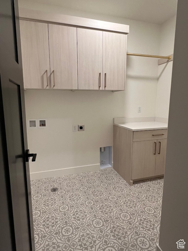 1234 N 4925 W, Plain City, UT 84404 - laundry area featuring hookup for an electric dryer, hookup for a washing machine, cabinet space, and baseboards