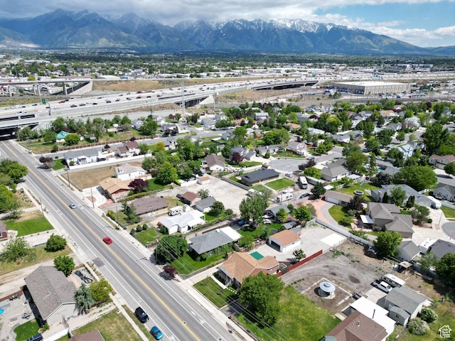 595 W Winchester St, Murray, UT 84123 - aerial view of residential area with a major roadway and a mountain backdrop