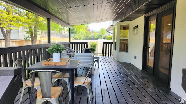 5757 S Surreyrun Rd, Murray, UT 84107 - wooden terrace featuring outdoor dining space