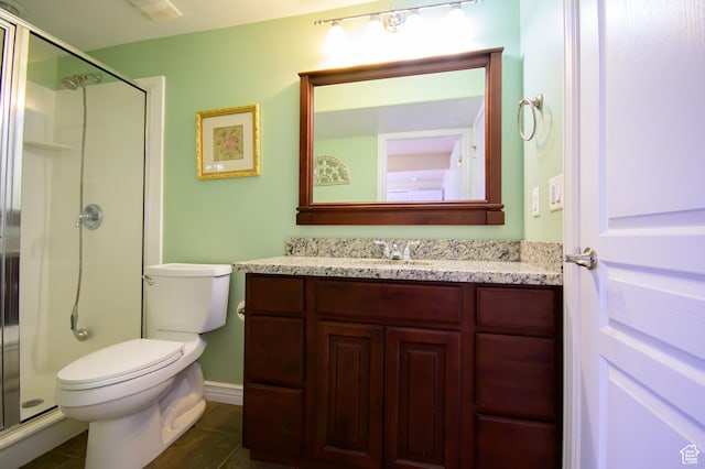 2763 N Hills Dr, Layton, UT 84040 - full bath with toilet, a shower stall, vanity, and tile patterned floors