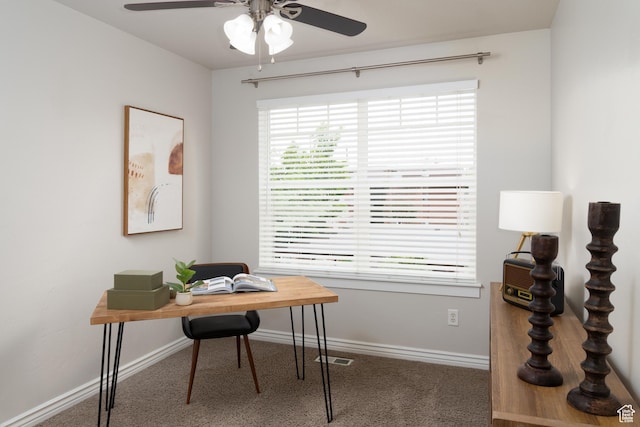 917 E Grape Ivy Way S, Millcreek, UT 84106 - carpeted office featuring ceiling fan and baseboards