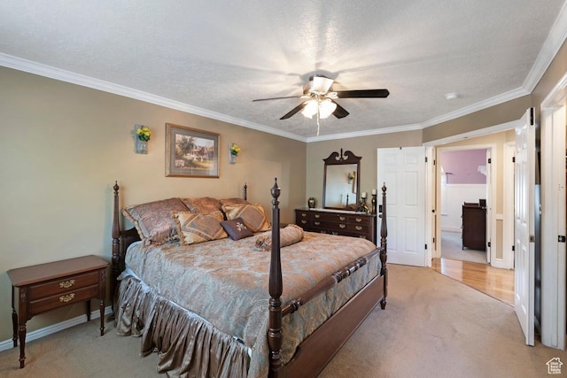 1516 N Willow Valley Dr W, Centerville, UT 84014 - bedroom featuring light colored carpet, crown molding, baseboards, and a ceiling fan